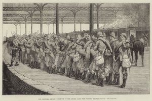 The Volunteer Review, Departure of the Artists Corps from Victoria Railway Station by William Barnes Wollen